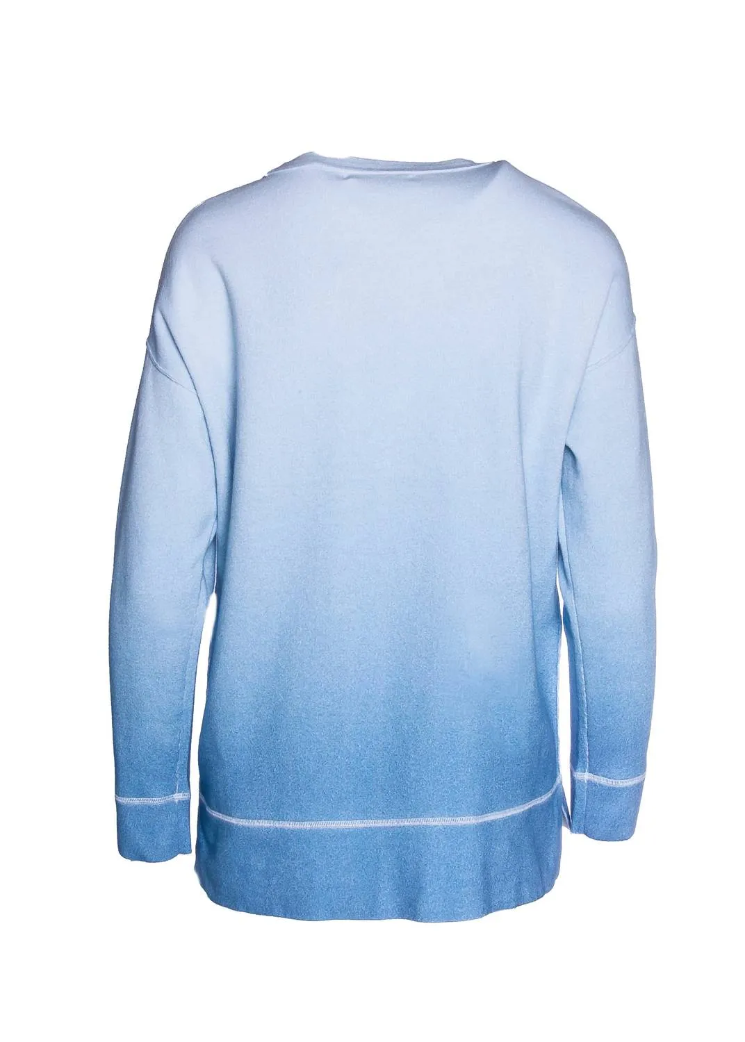 3/4 Sleeve Ombre Pullover In Aqua