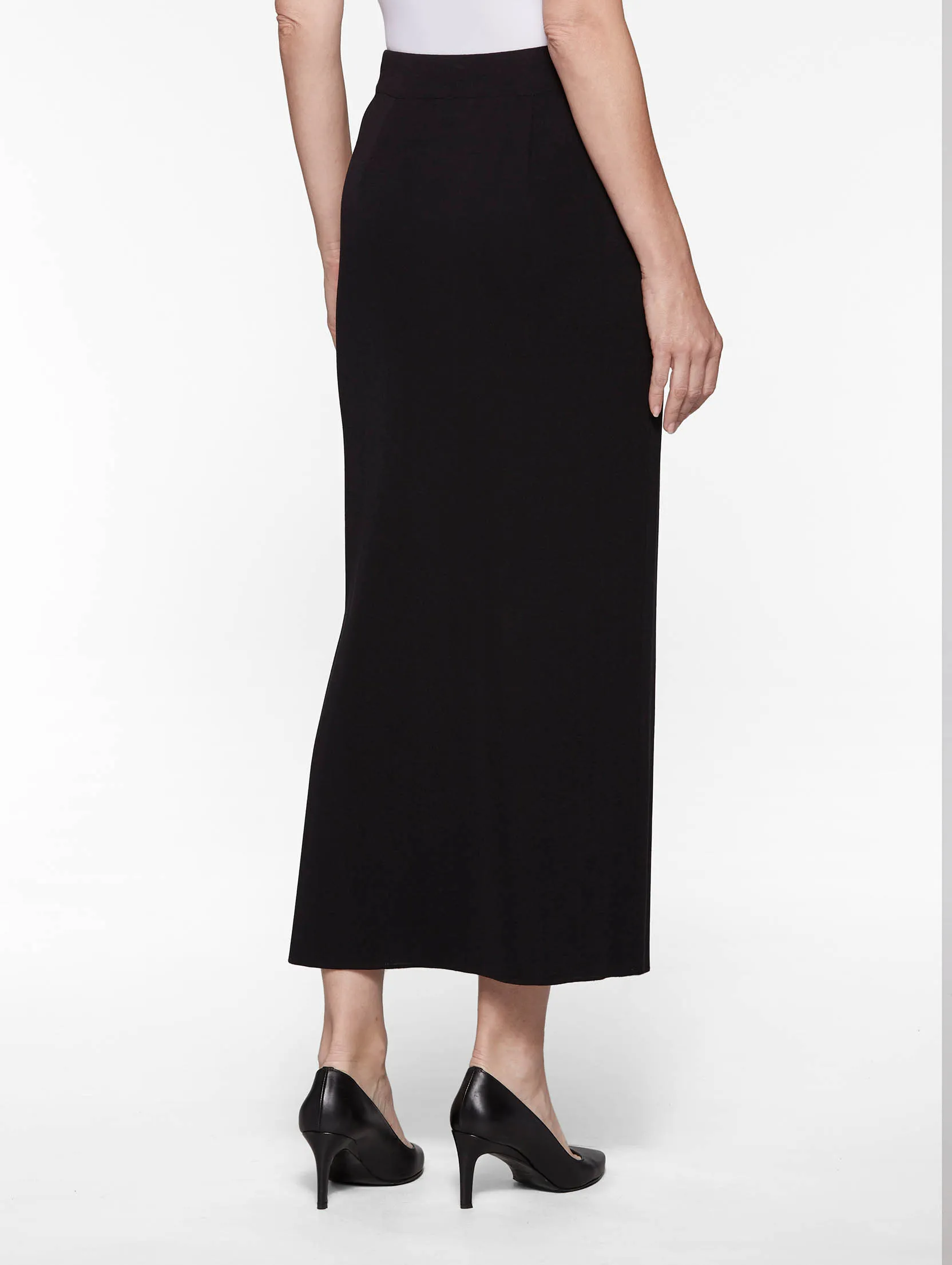 36" Straight Knit Skirt, Black