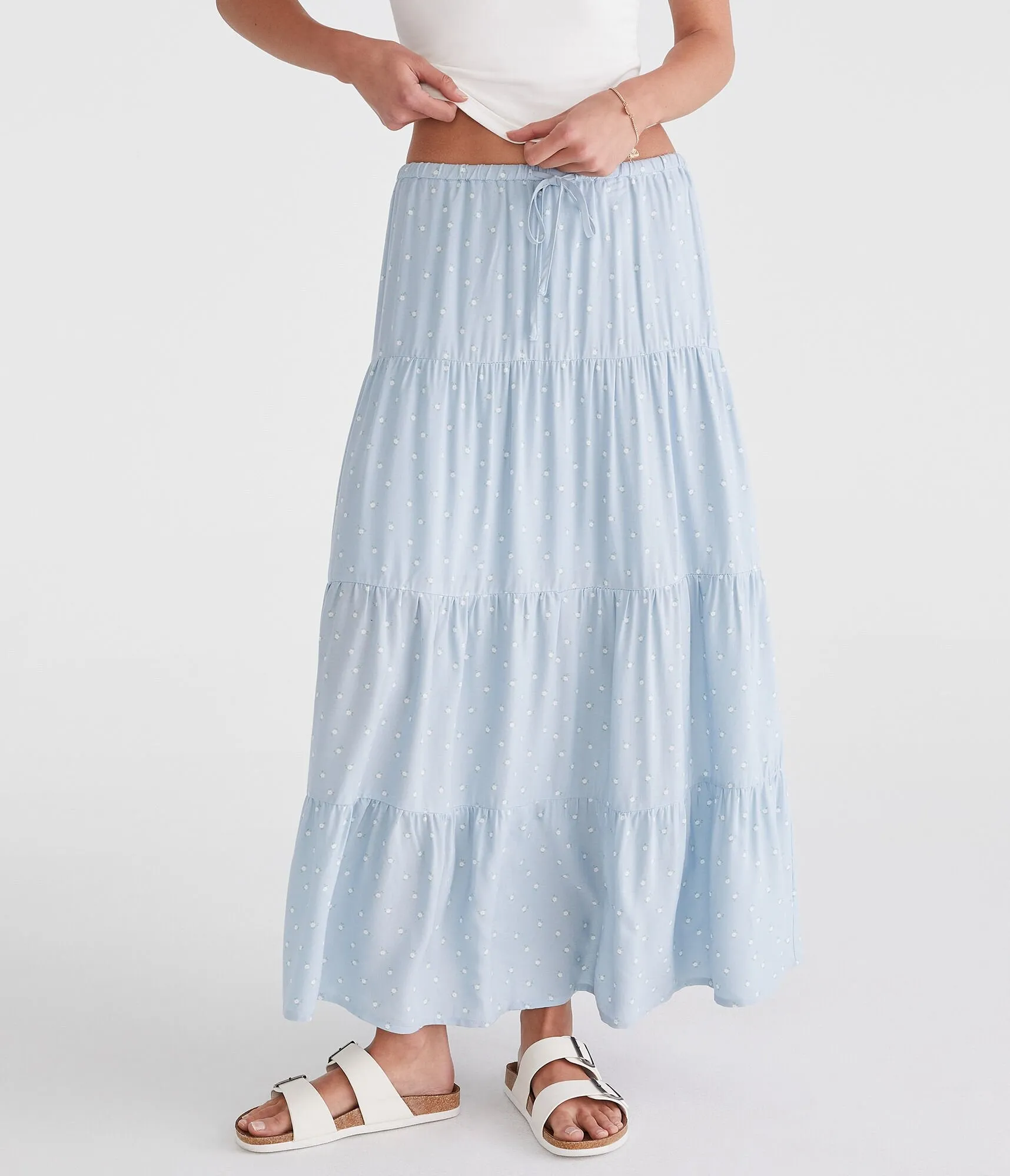 Aeropostale Floral Tiered Maxi Skirt
