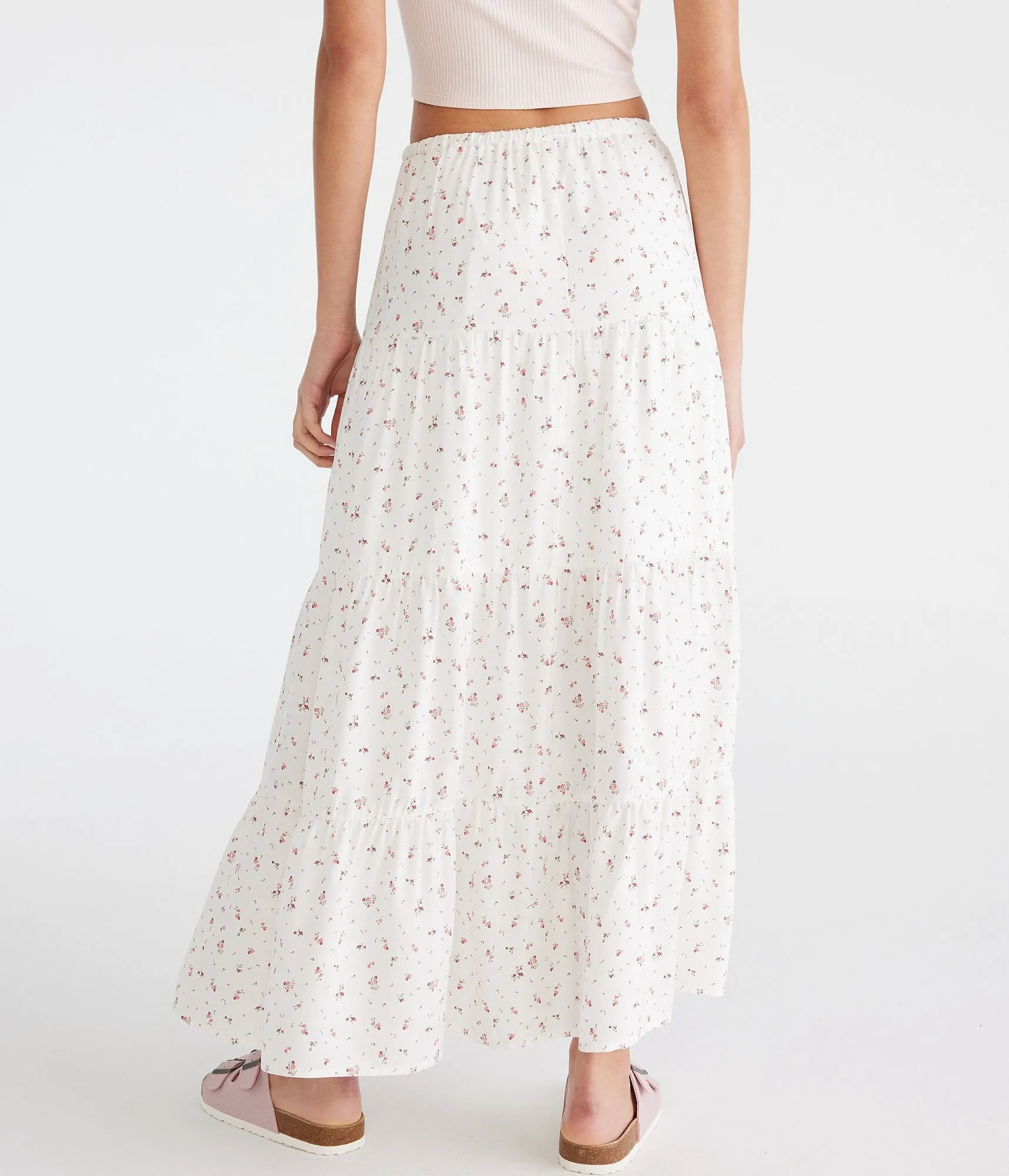 Aeropostale Floral Tiered Maxi Skirt