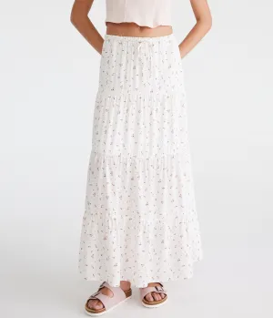 Aeropostale Floral Tiered Maxi Skirt