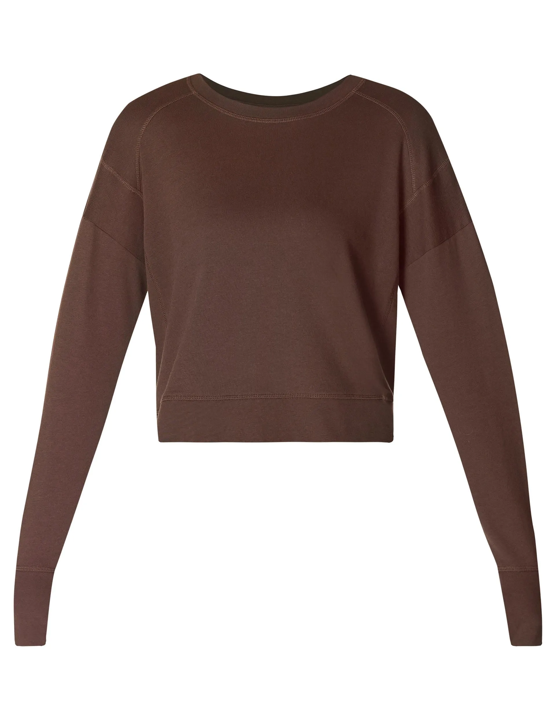After Class Crop Sweatshirt - Cacao Brown