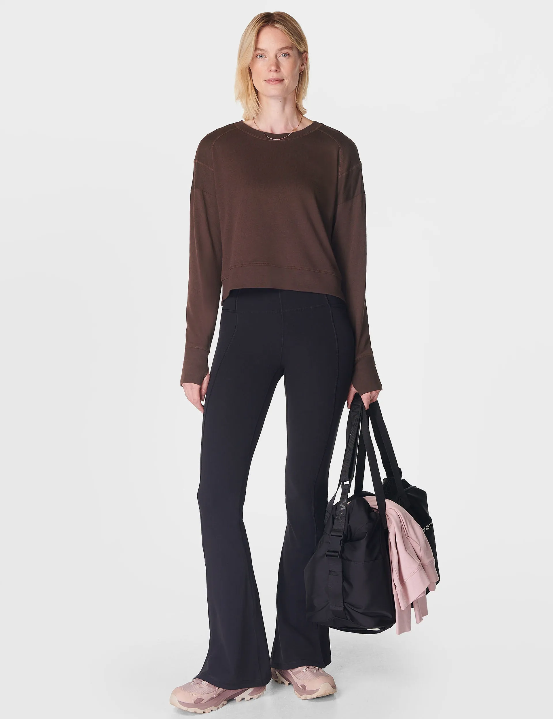 After Class Crop Sweatshirt - Cacao Brown