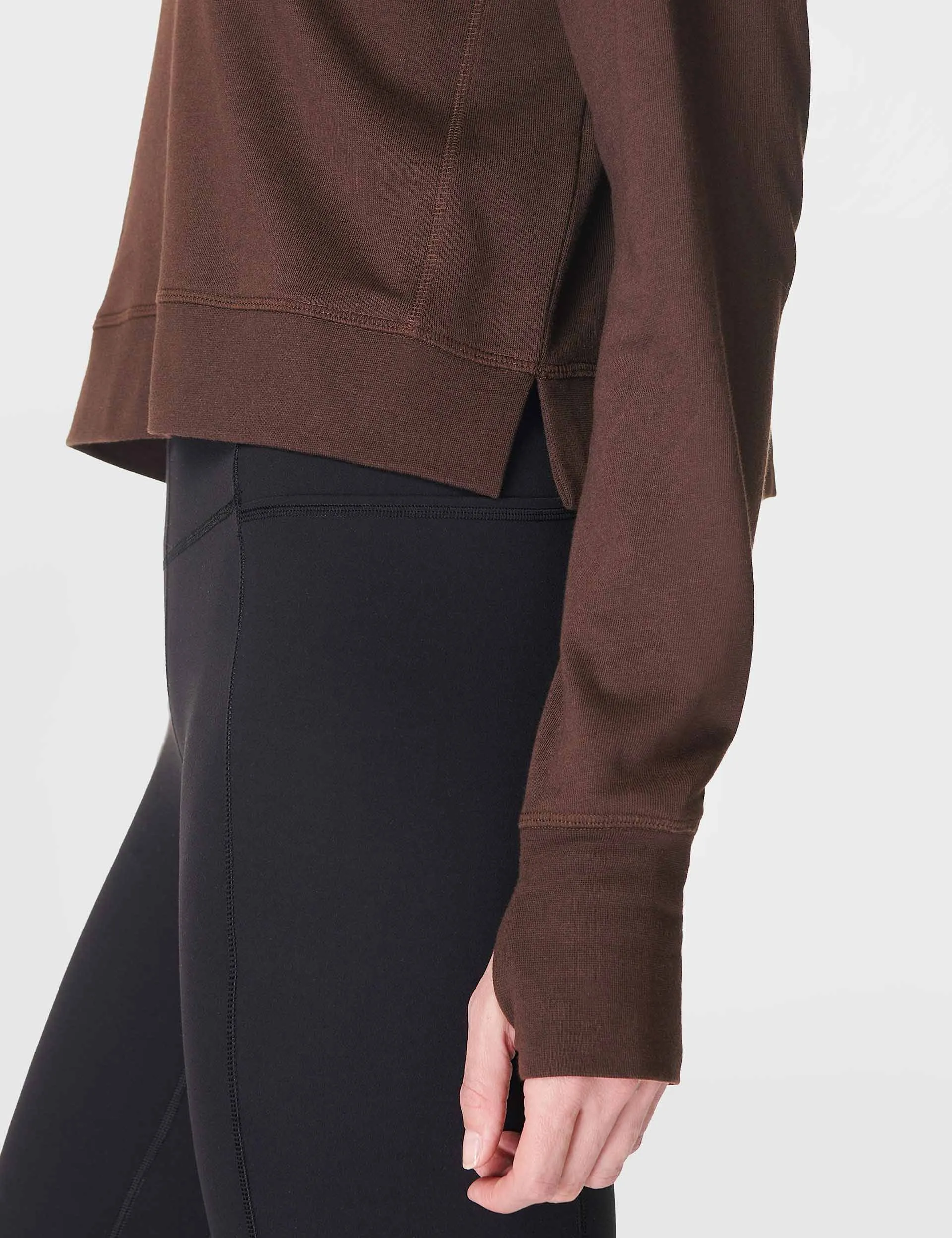 After Class Crop Sweatshirt - Cacao Brown