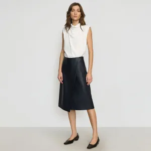 Alba Asymmetric Vegan Leather Skirt