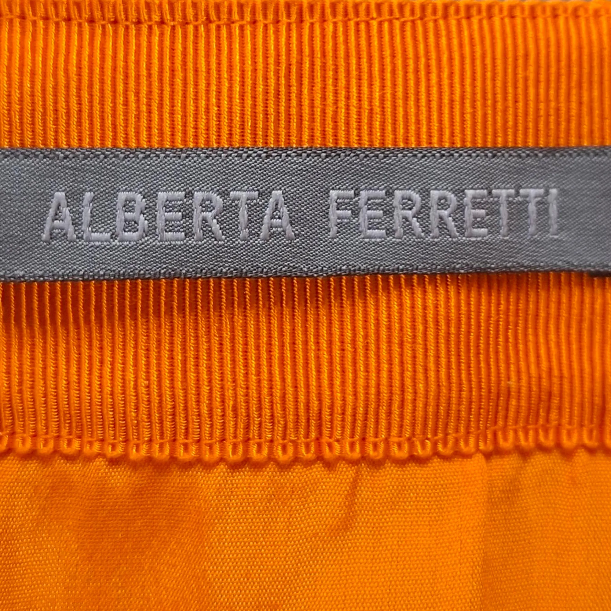 Alberta Ferretti Fringed Mini Skirt in Orange Acetate