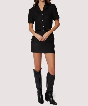 Alessia Fitted Mini Skirt In Black