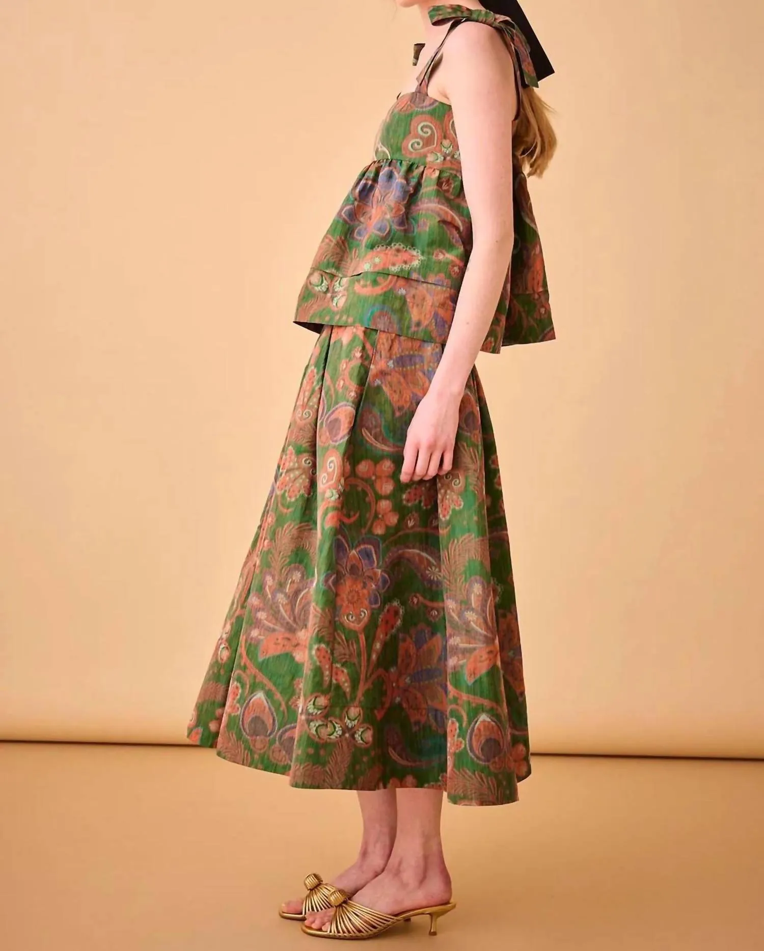 Alexis Skirt In Sage Ikat