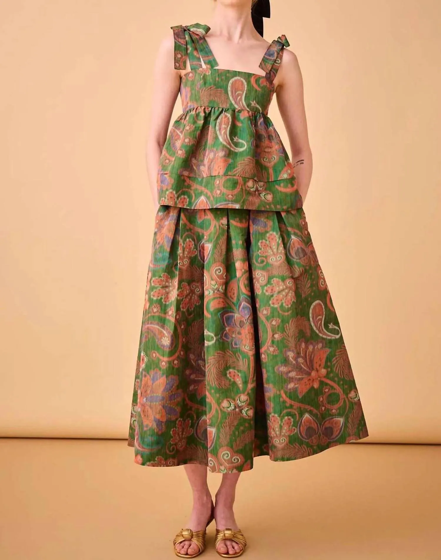 Alexis Skirt In Sage Ikat