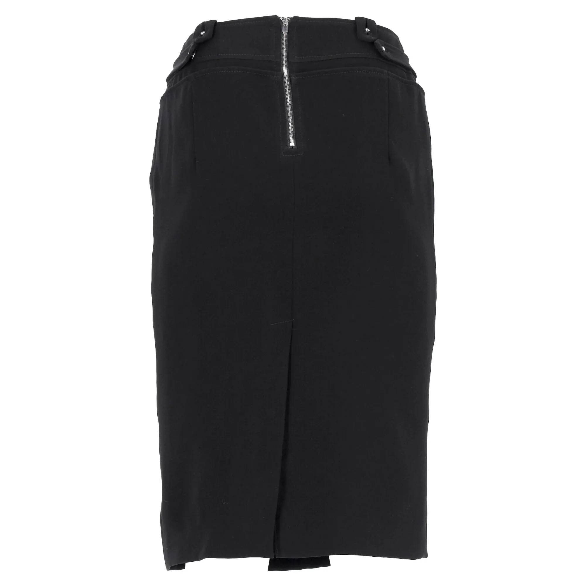 Altuzarra Waistband Detail Midi Pencil Skirt in Black Polyester