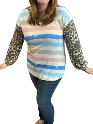 Animal Stripes Dream Top In Multi Color