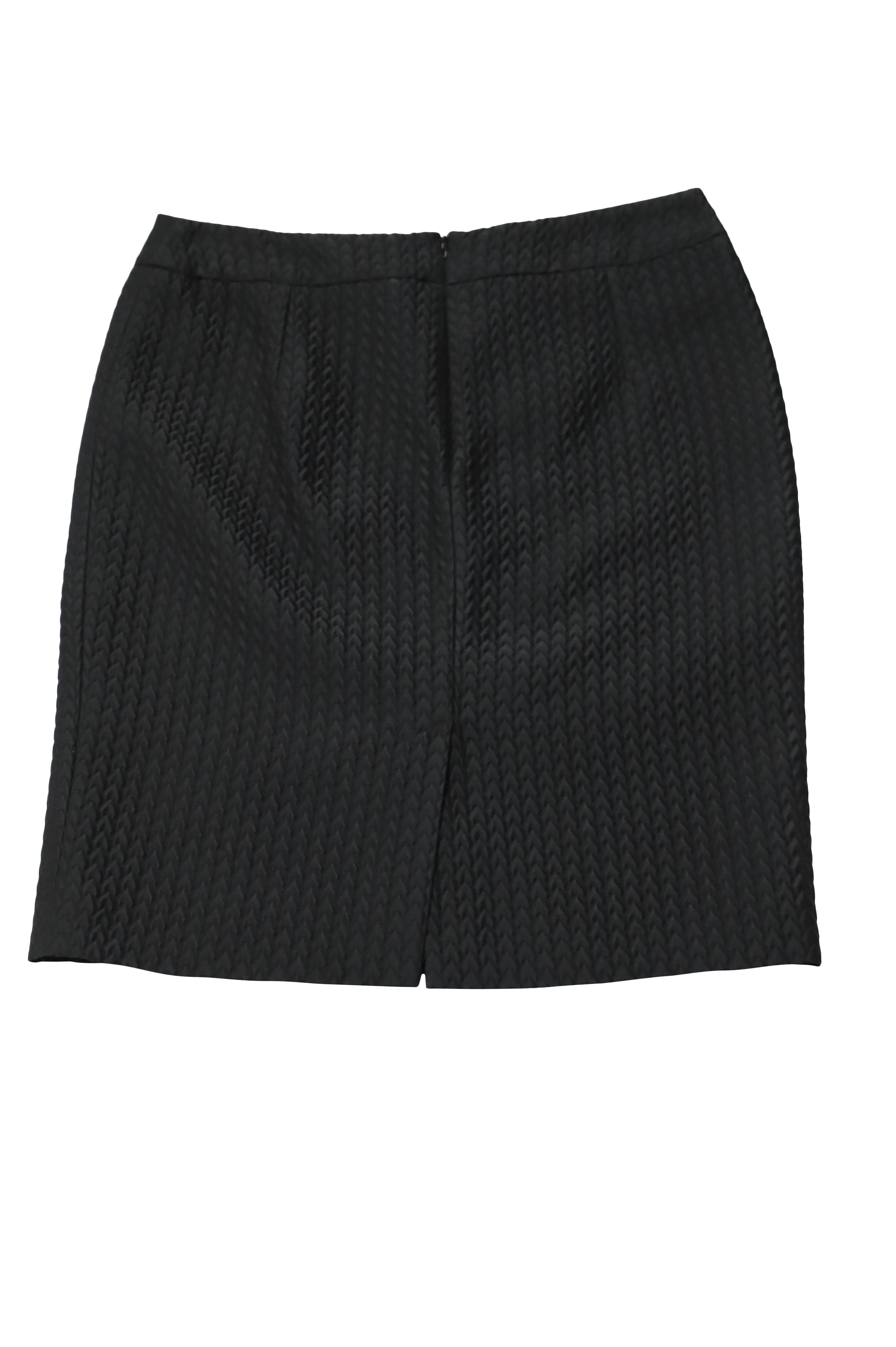 Armani Collezioni Textured Pencil Skirt in Black Polyester