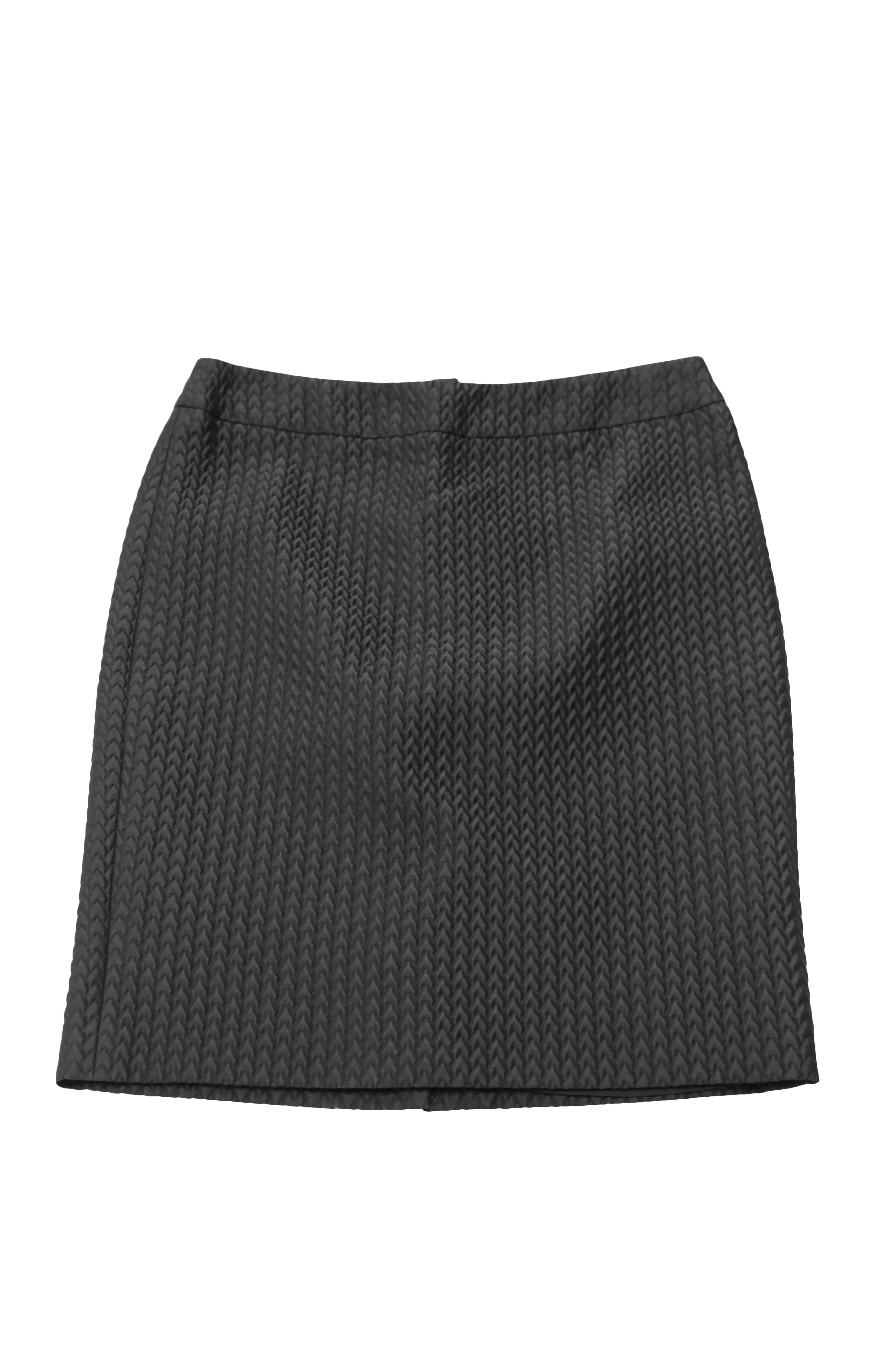 Armani Collezioni Textured Pencil Skirt in Black Polyester