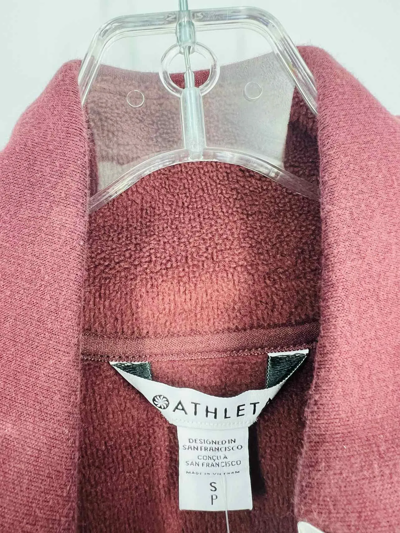 Athleta Size S Maroon Tulip Quarter Zip Activewear Pullover