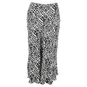 Ba&Sh Oddy Printed Midi Skirt in Black and White Viscose
