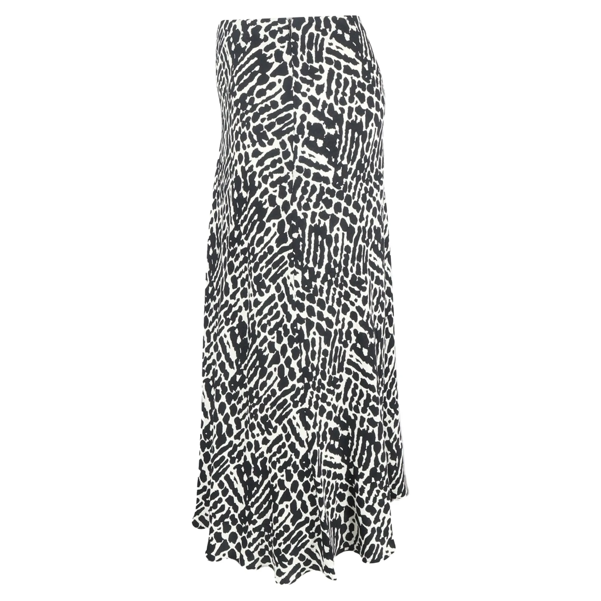 Ba&Sh Oddy Printed Midi Skirt in Black and White Viscose