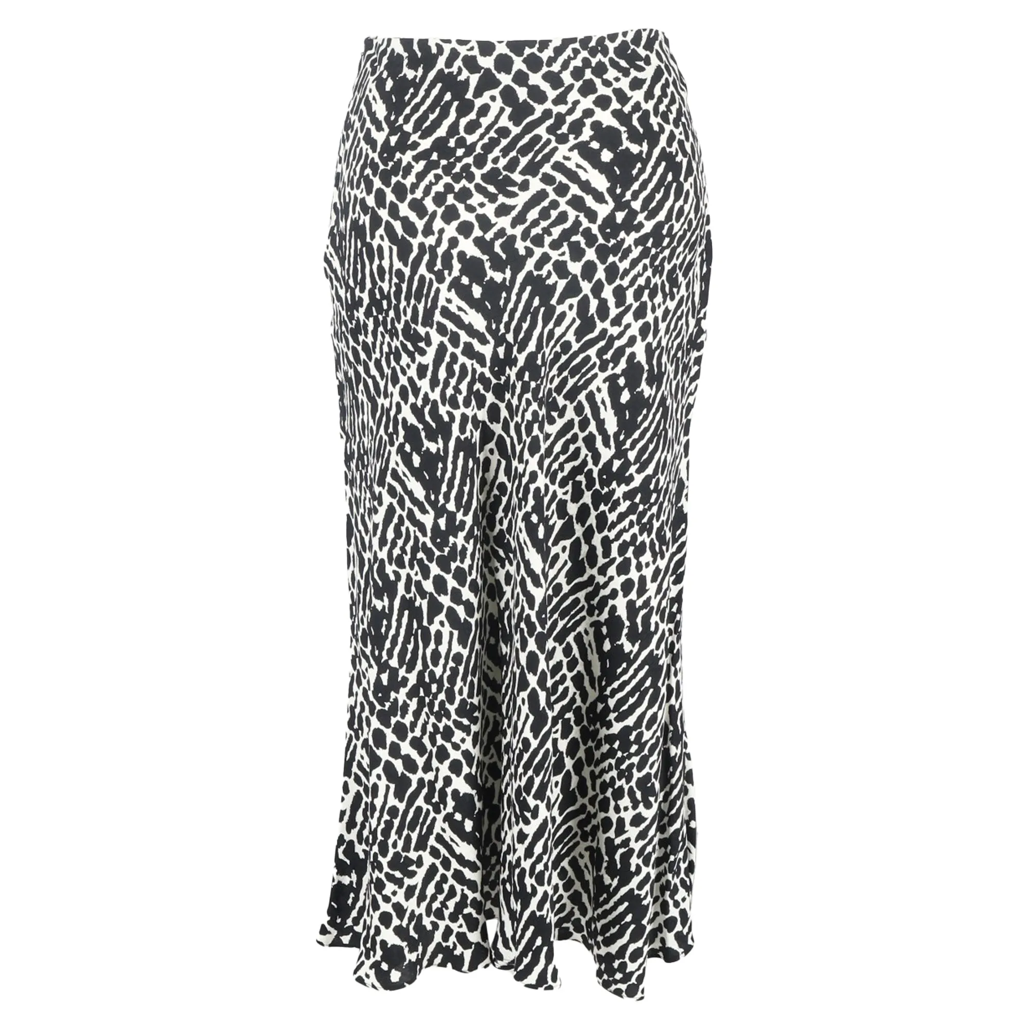 Ba&Sh Oddy Printed Midi Skirt in Black and White Viscose