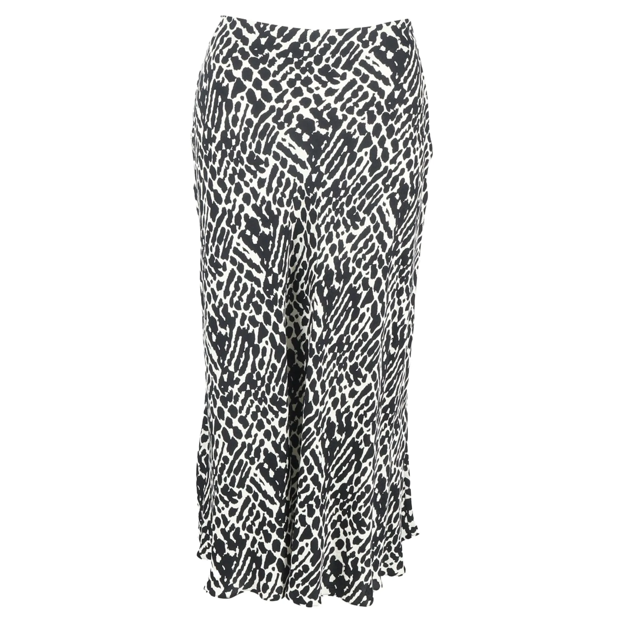 Ba&Sh Oddy Printed Midi Skirt in Black and White Viscose