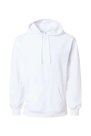 Badger Mens Performance Moisture Wicking Fleece Hooded Sweatshirt Hoodie w/ Pouch Pocket - White