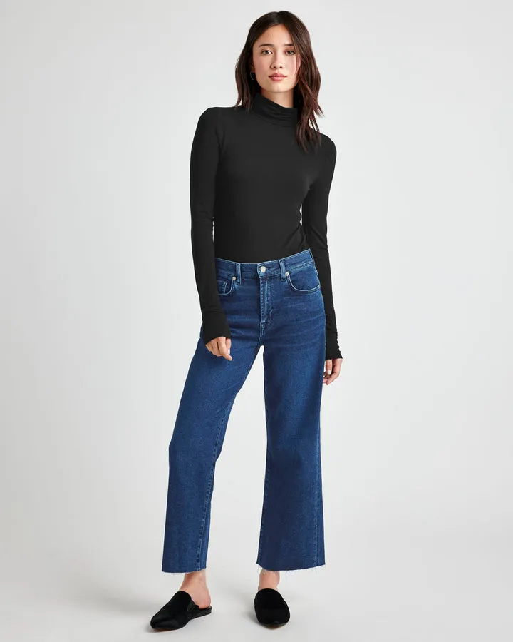 Bamboo Long Sleeve Turtleneck in Black