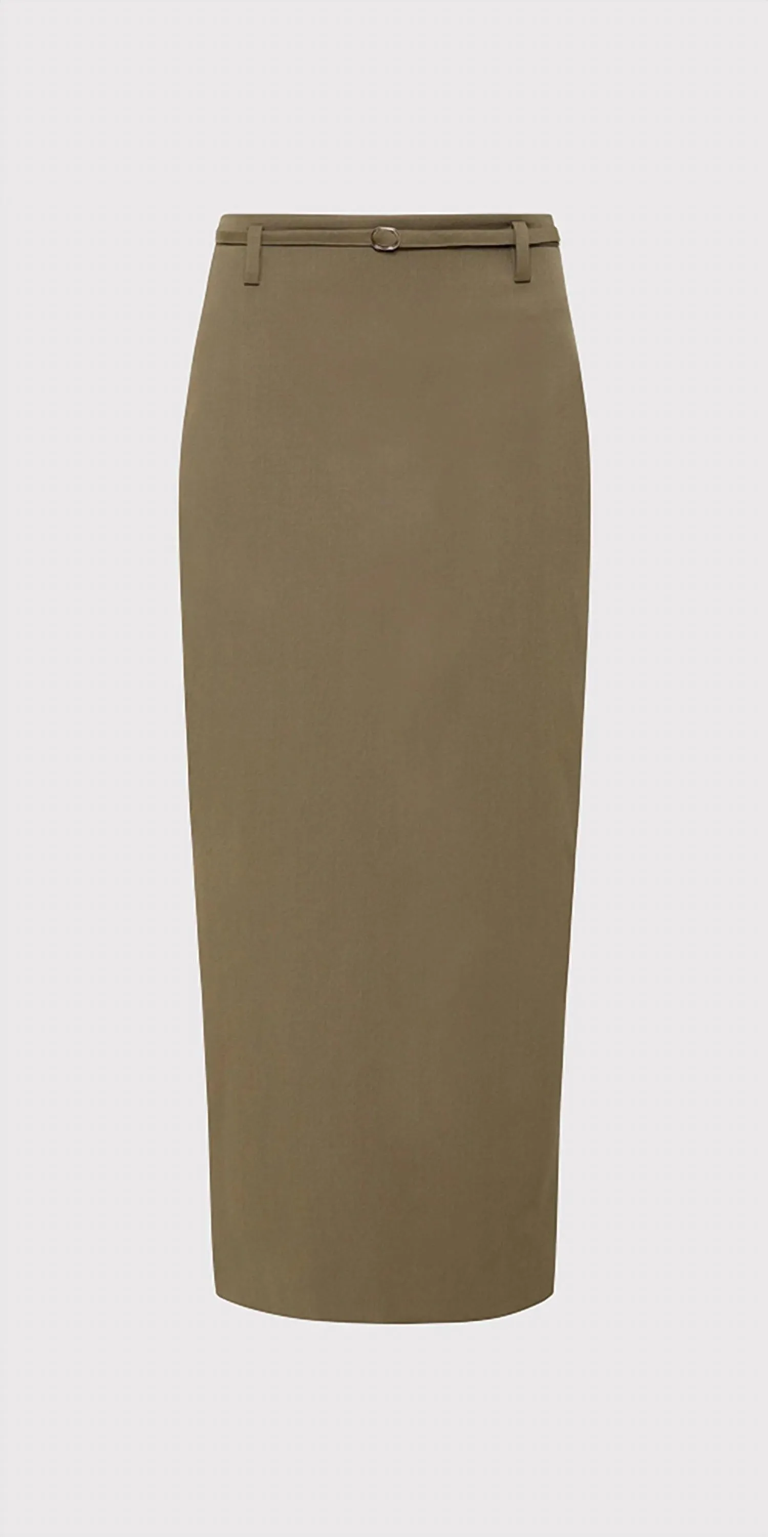 Belted Pencil Skirt In Kelp