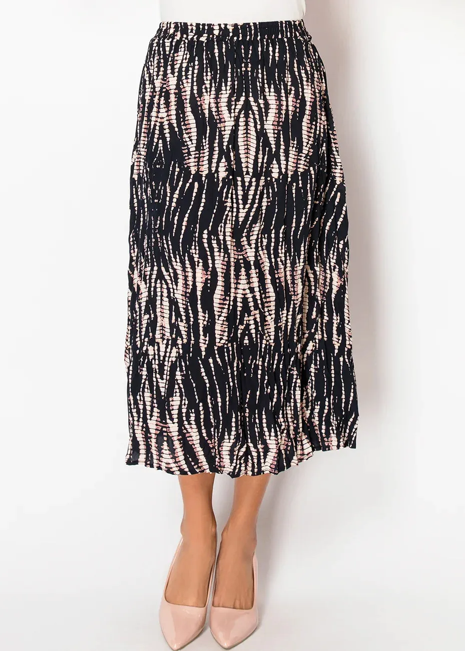 Black & Blush Midi Skirt