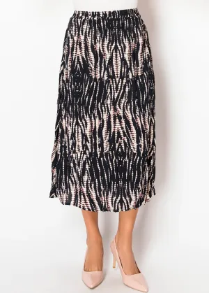 Black & Blush Midi Skirt