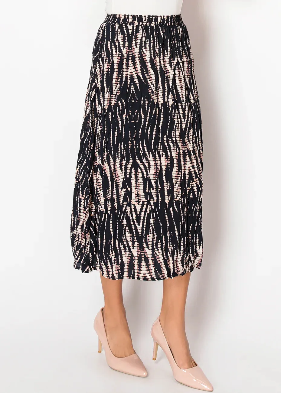 Black & Blush Midi Skirt
