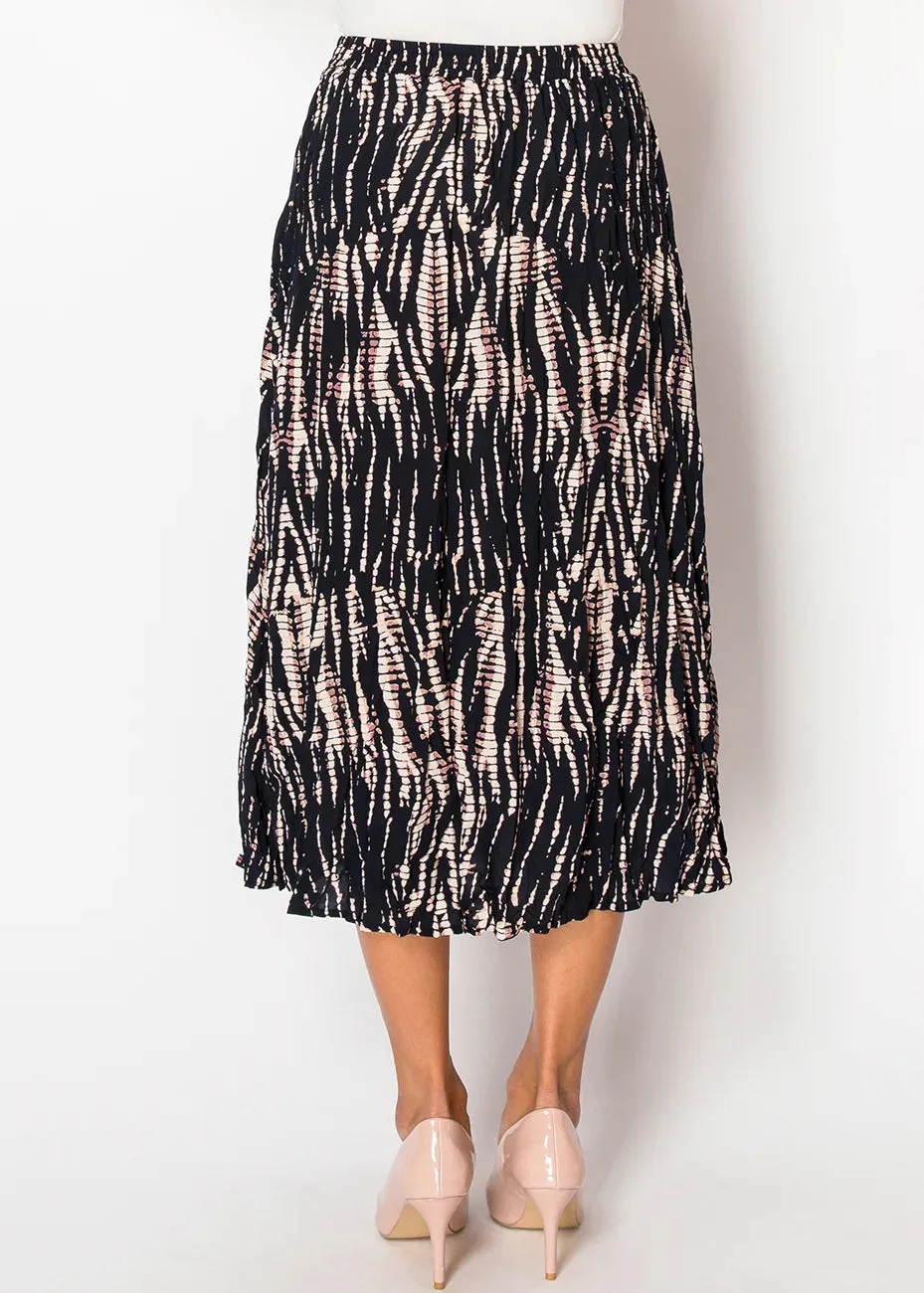 Black & Blush Midi Skirt