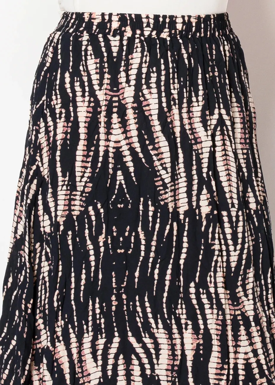 Black & Blush Midi Skirt