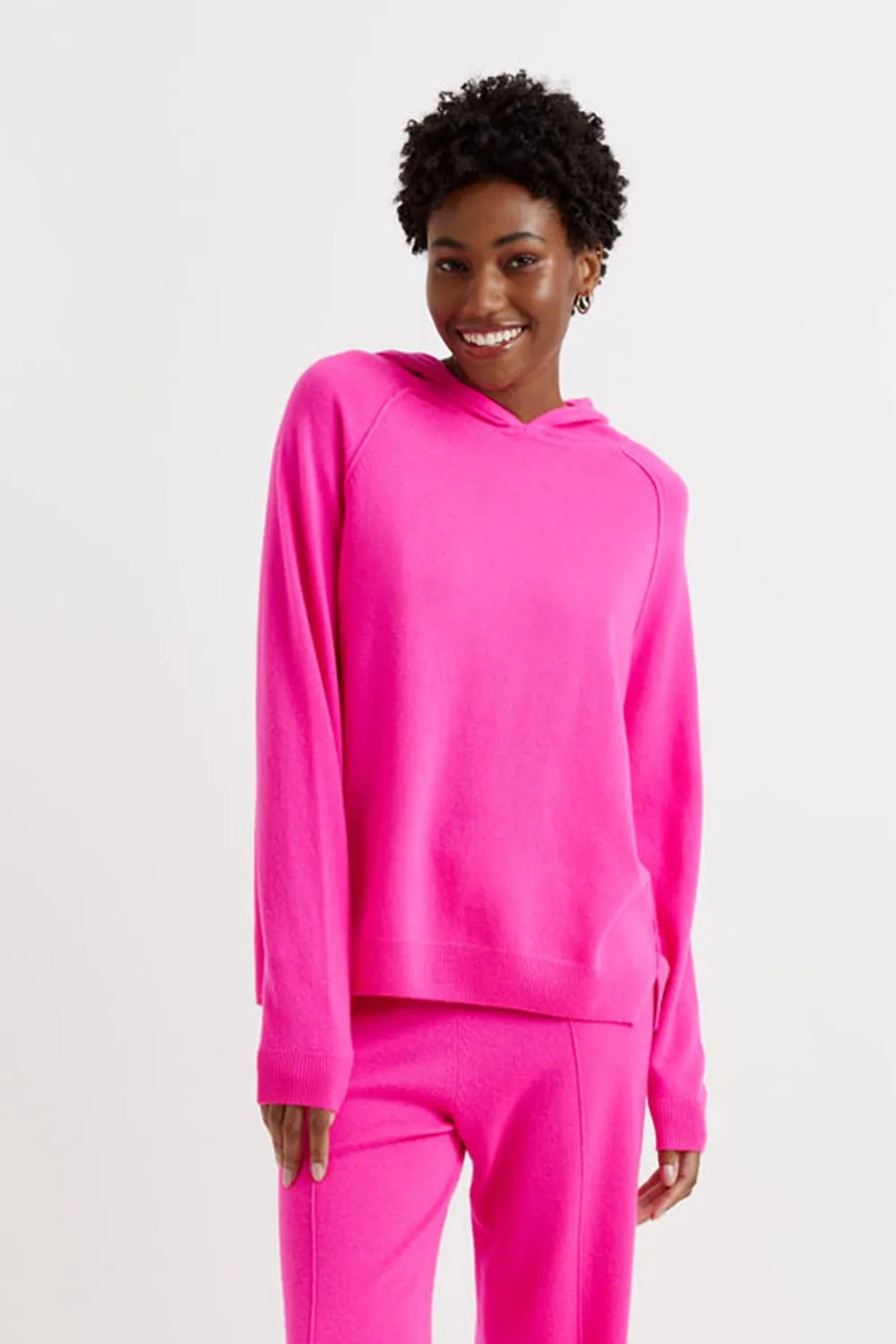 Black Wool-Cashmere Boxy Hoodie