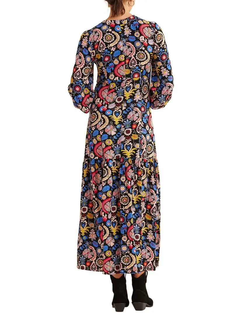 Boden Smocked Cuff Maxi Tier Dress