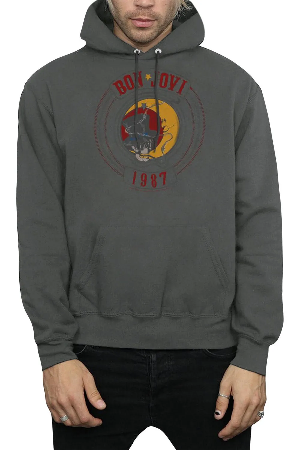 Bon Jovi 1987 Adult Pull Over Hoodie