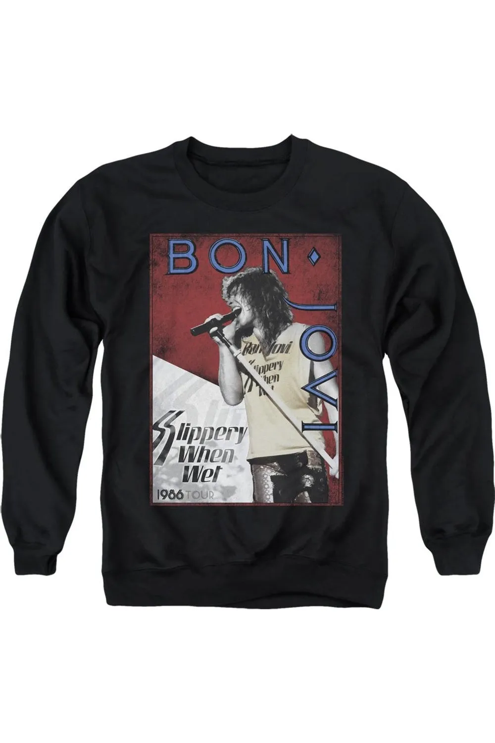Bon Jovi 86 Tour Adult Crewneck Sweatshirt