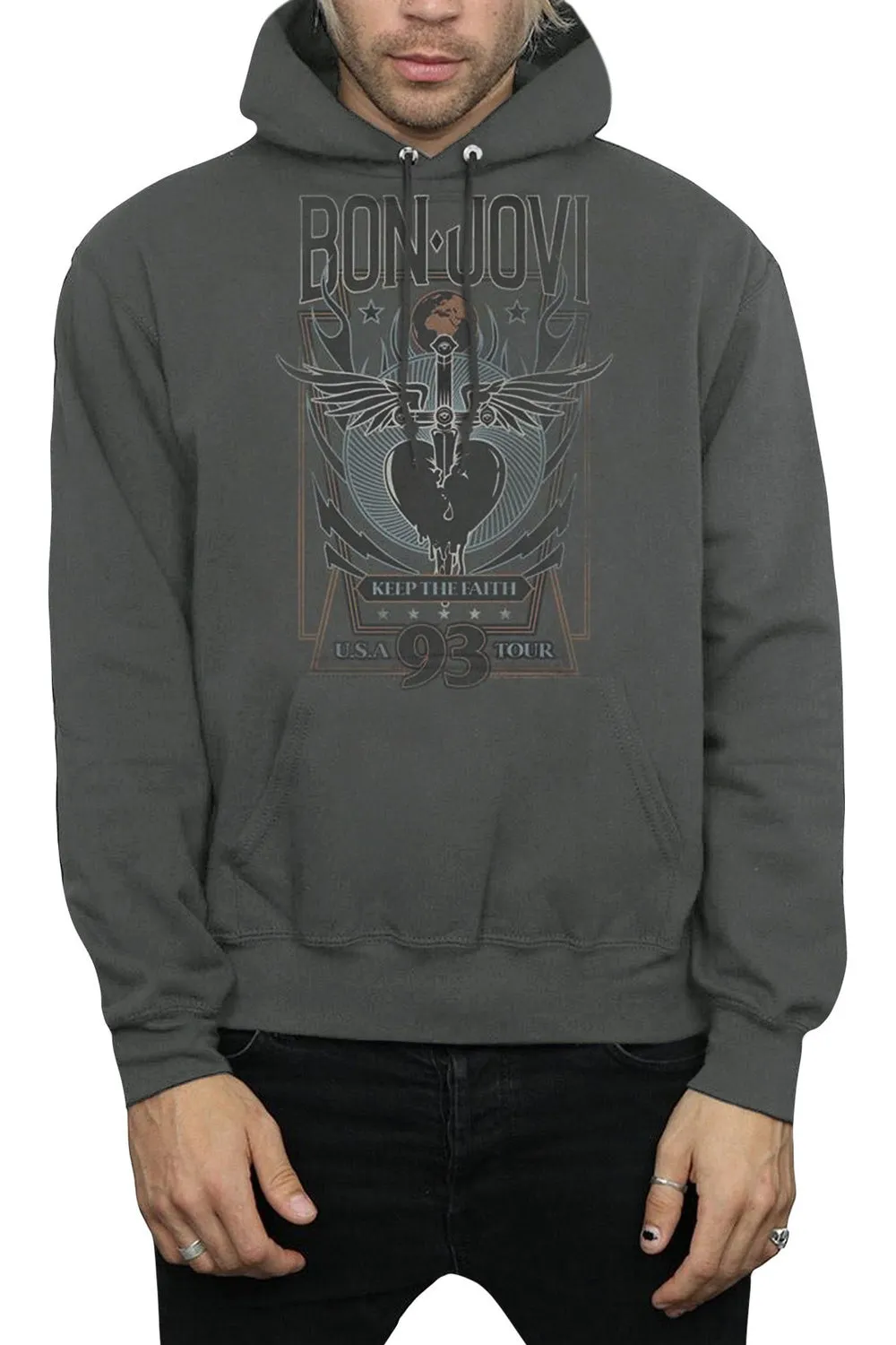 Bon Jovi Keep The Faith Adult Pull Over Hoodie