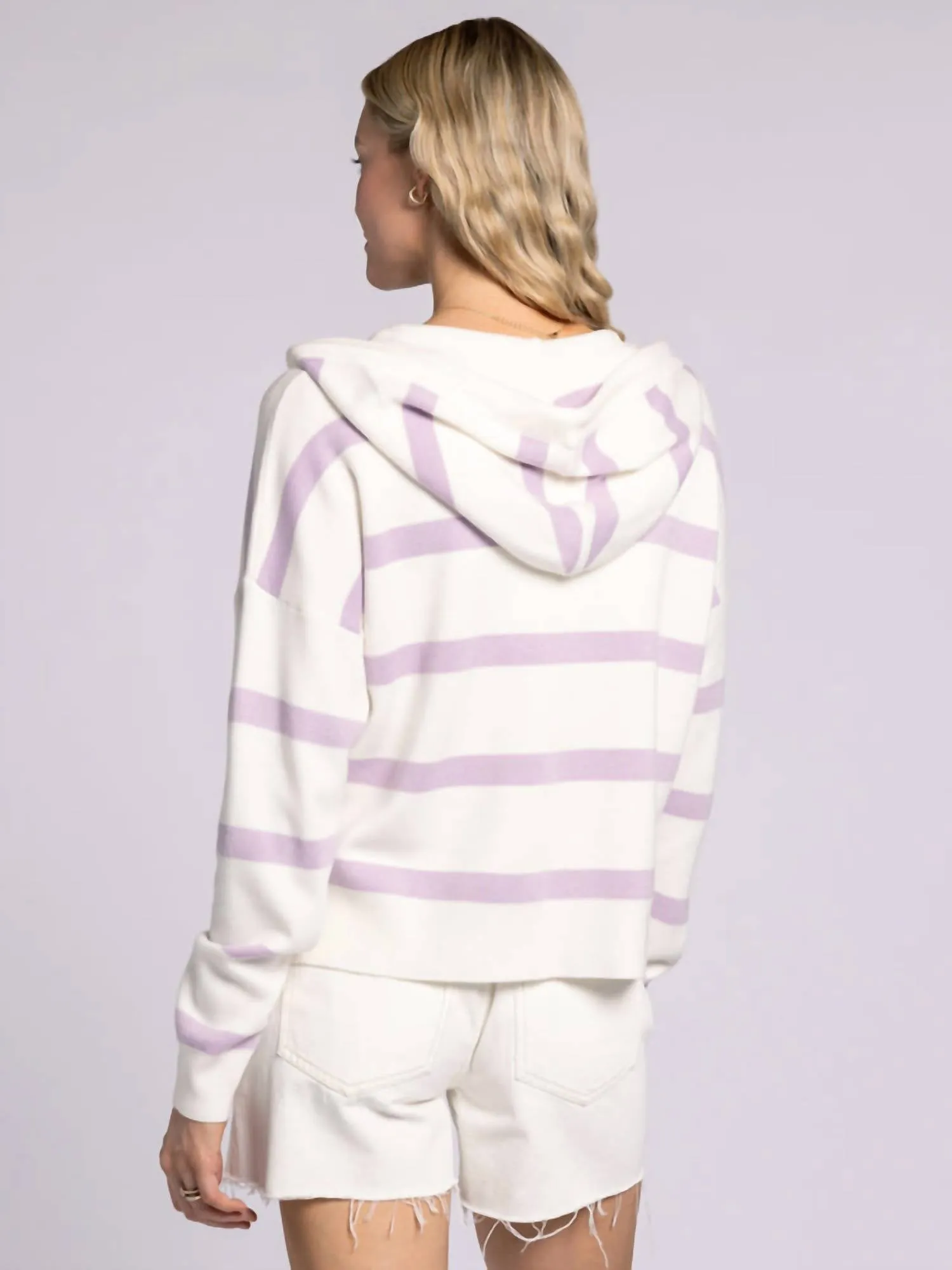 Brighton Top In White Lilac