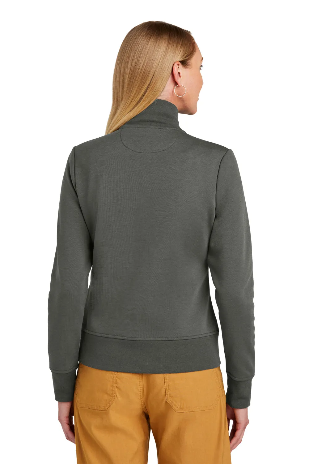 Brooks Brothers Womens Double Knit Full Zip Sweatshirt w/ Pockets - Windsor Grey