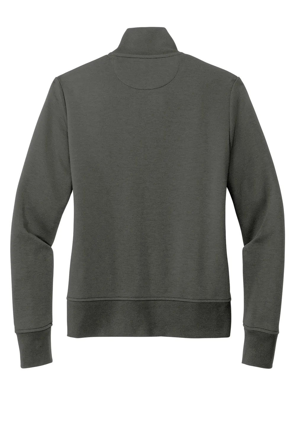Brooks Brothers Womens Double Knit Full Zip Sweatshirt w/ Pockets - Windsor Grey