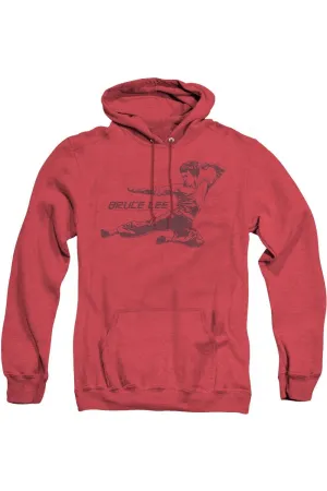 Bruce Lee Line Kick Adult Heather Hoodie