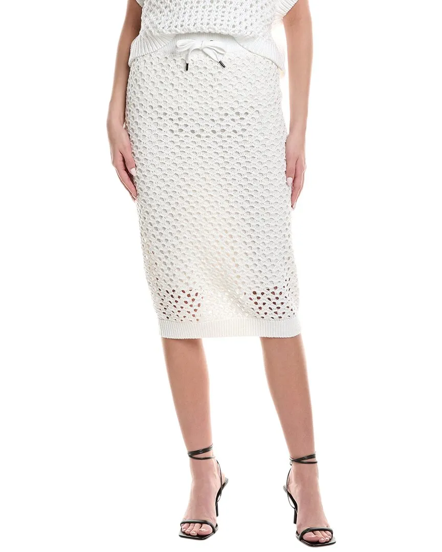 Brunello Cucinelli Linen & Silk-Blend Midi Skirt
