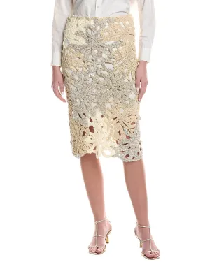 Brunello Cucinelli Linen-Blend Pencil Skirt