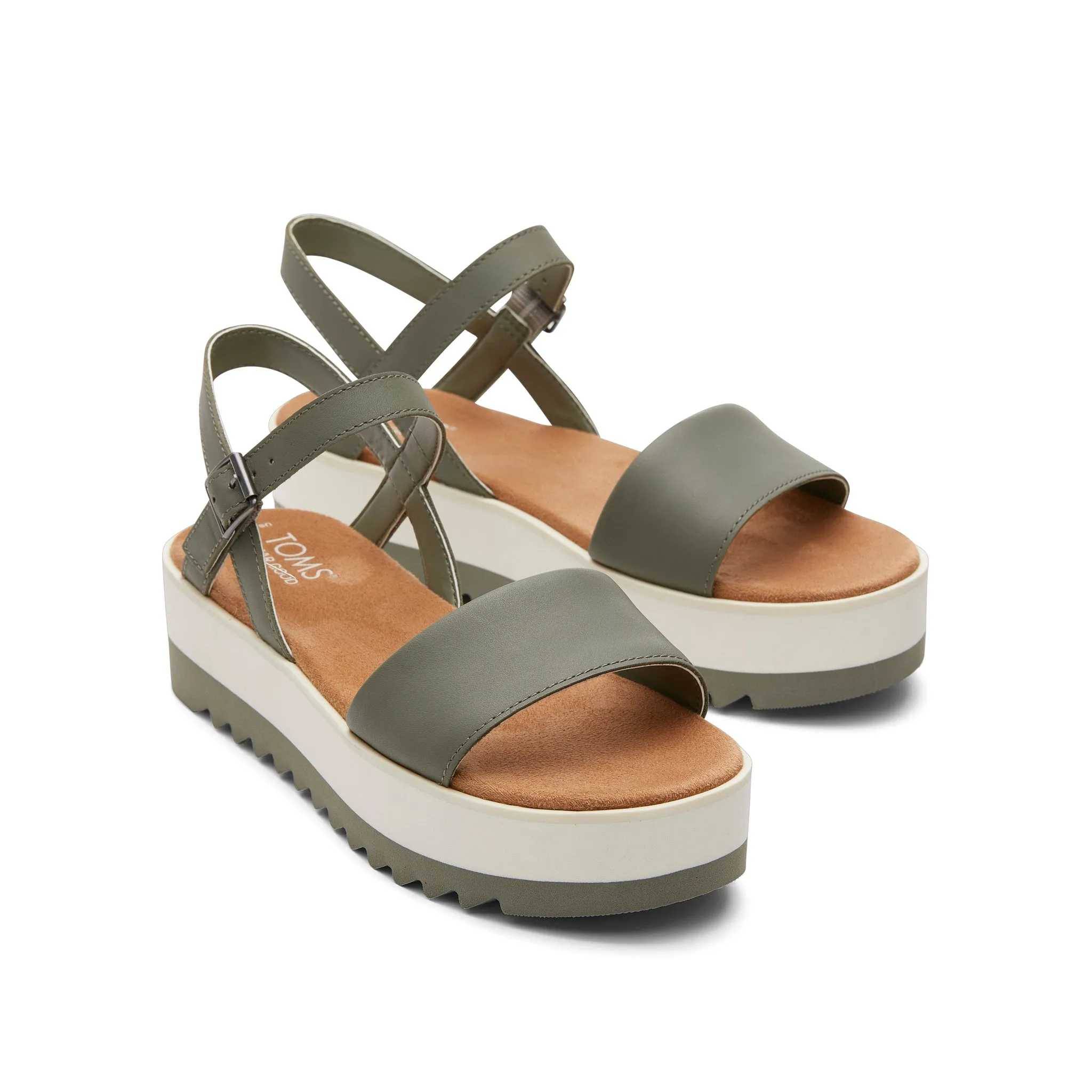 Brynn Vetiver Leather Platform Sandal