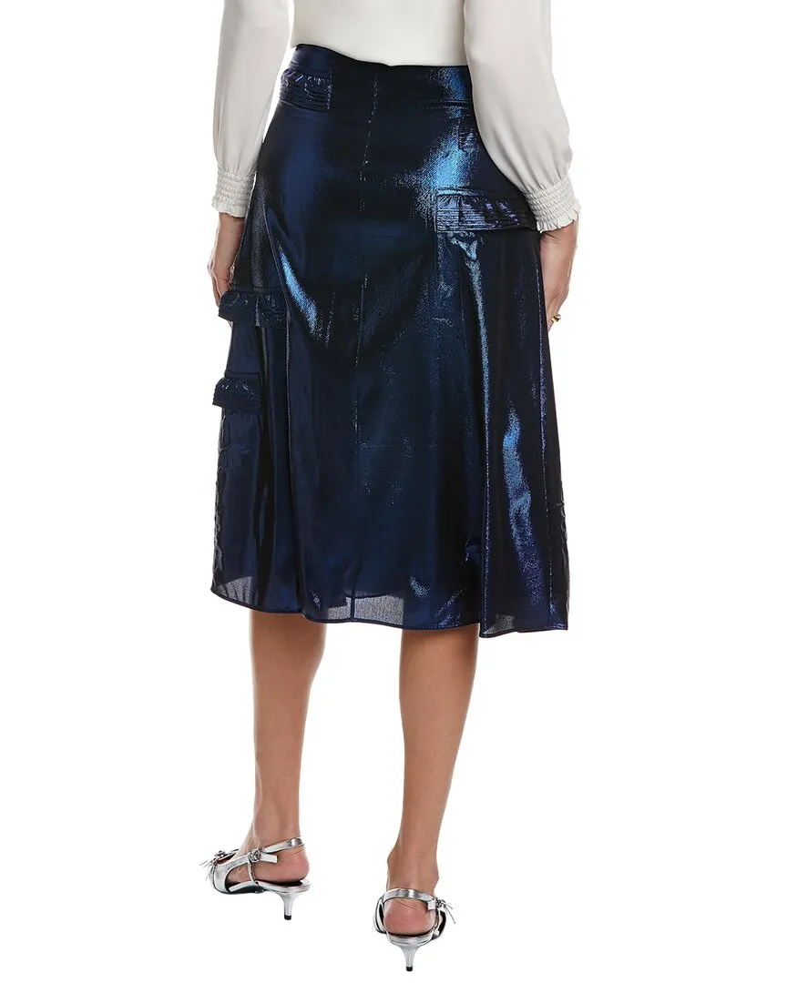 Burberry Silk-Blend Midi Skirt