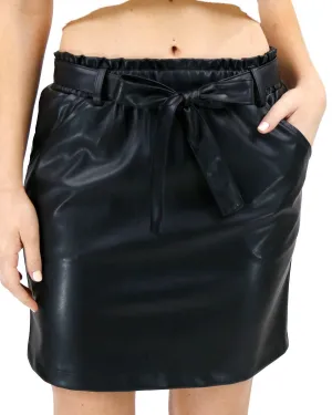 Butter Faux Leather Skirt In Black