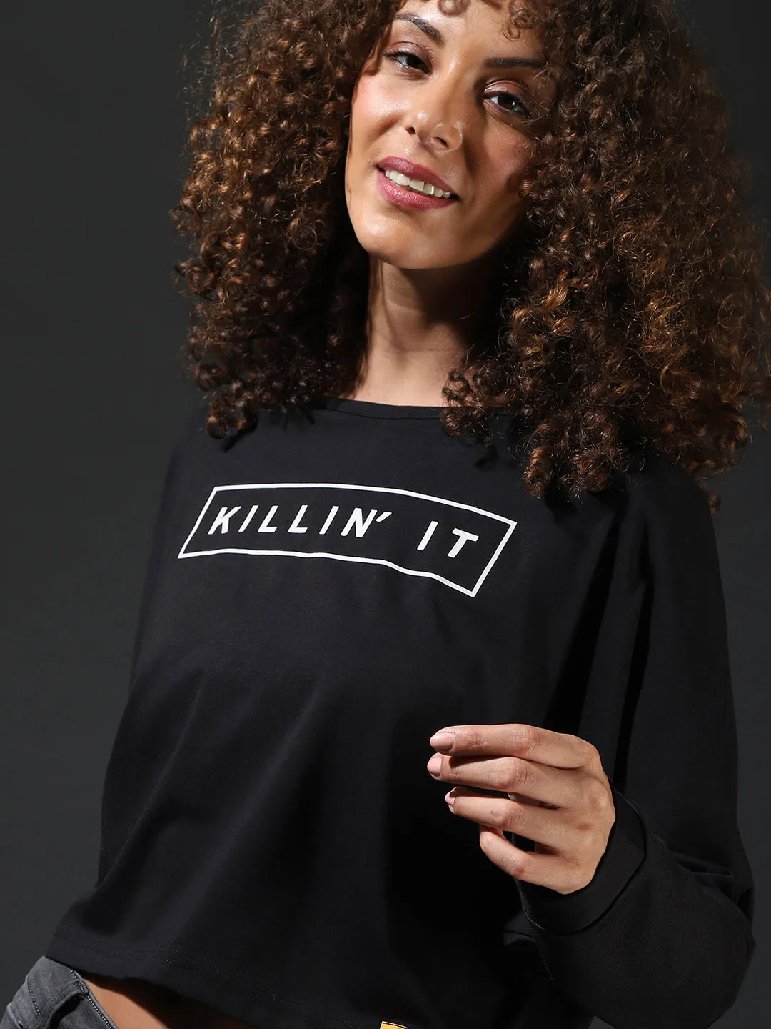 Campus Sutra Women Printed Boat Neck Top