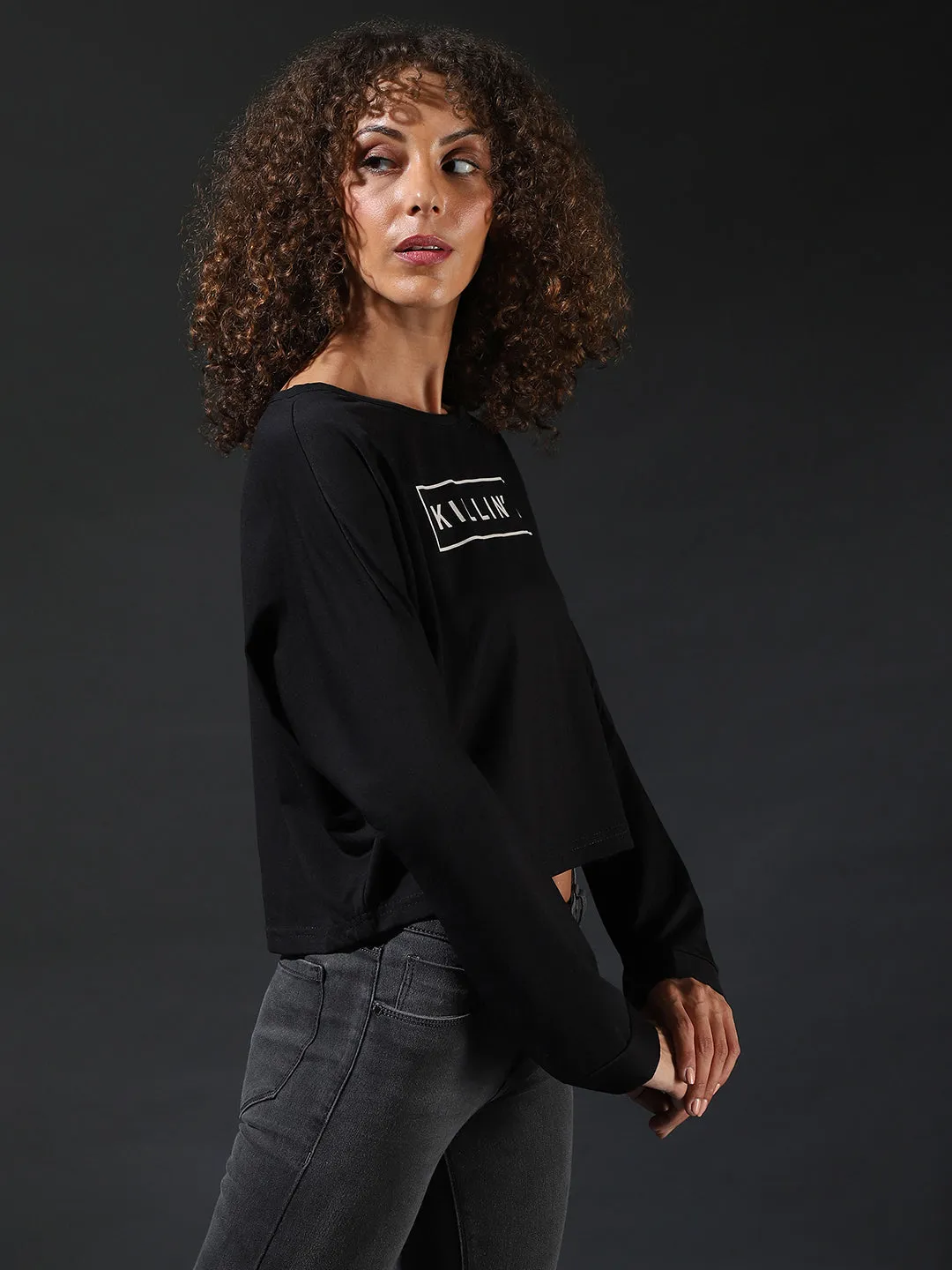 Campus Sutra Women Printed Boat Neck Top