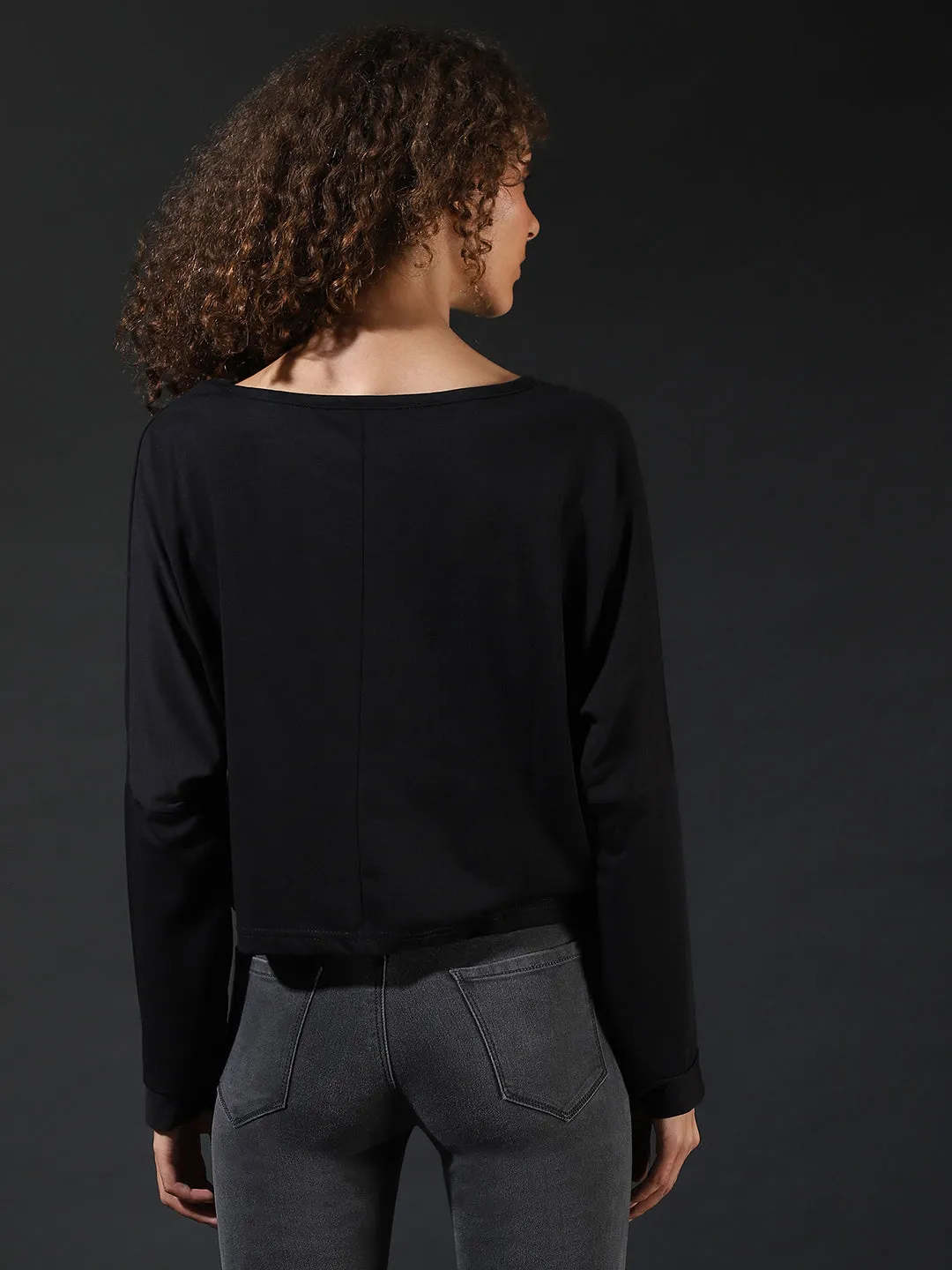Campus Sutra Women Printed Boat Neck Top