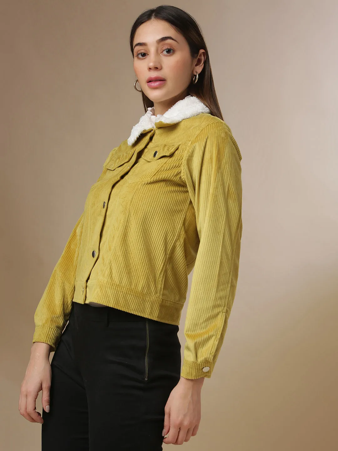 Campus Sutra Women Solid Stylish Casual Jacket