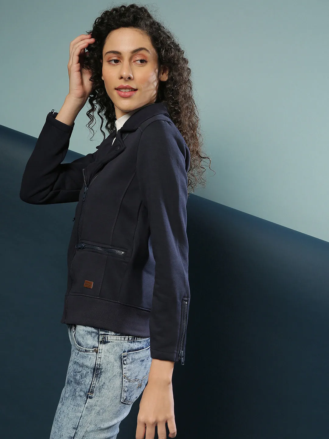 Campus Sutra Women Solid Stylish Casual Jacket