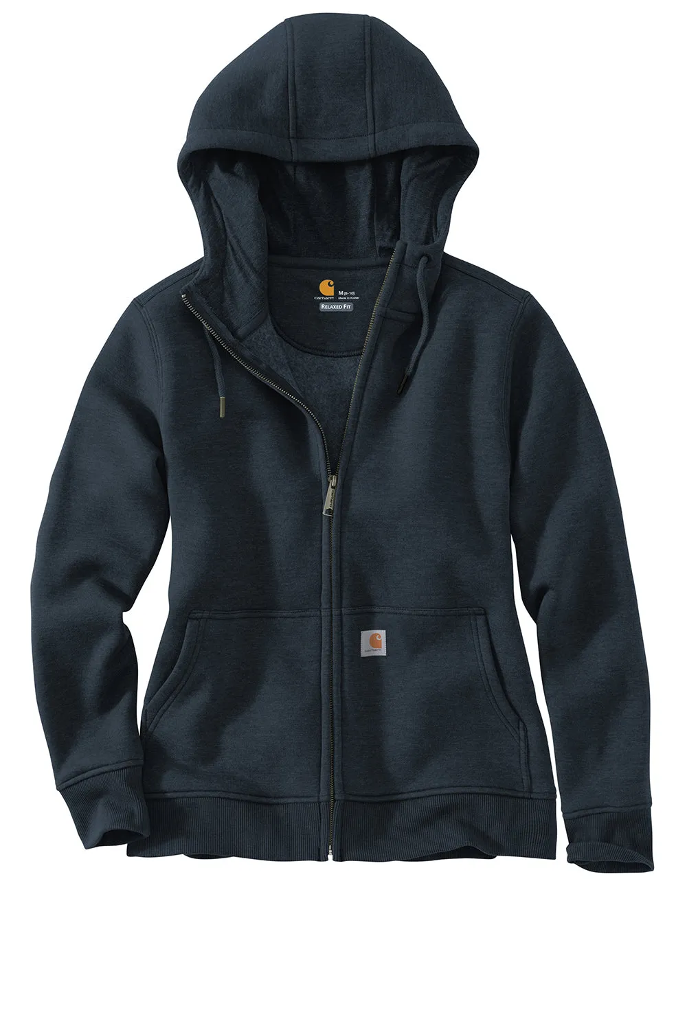 Carhartt Womens Clarksburg Full Zip Hooded Sweatshirt Hoodie w/ Pockets - Navy Blue